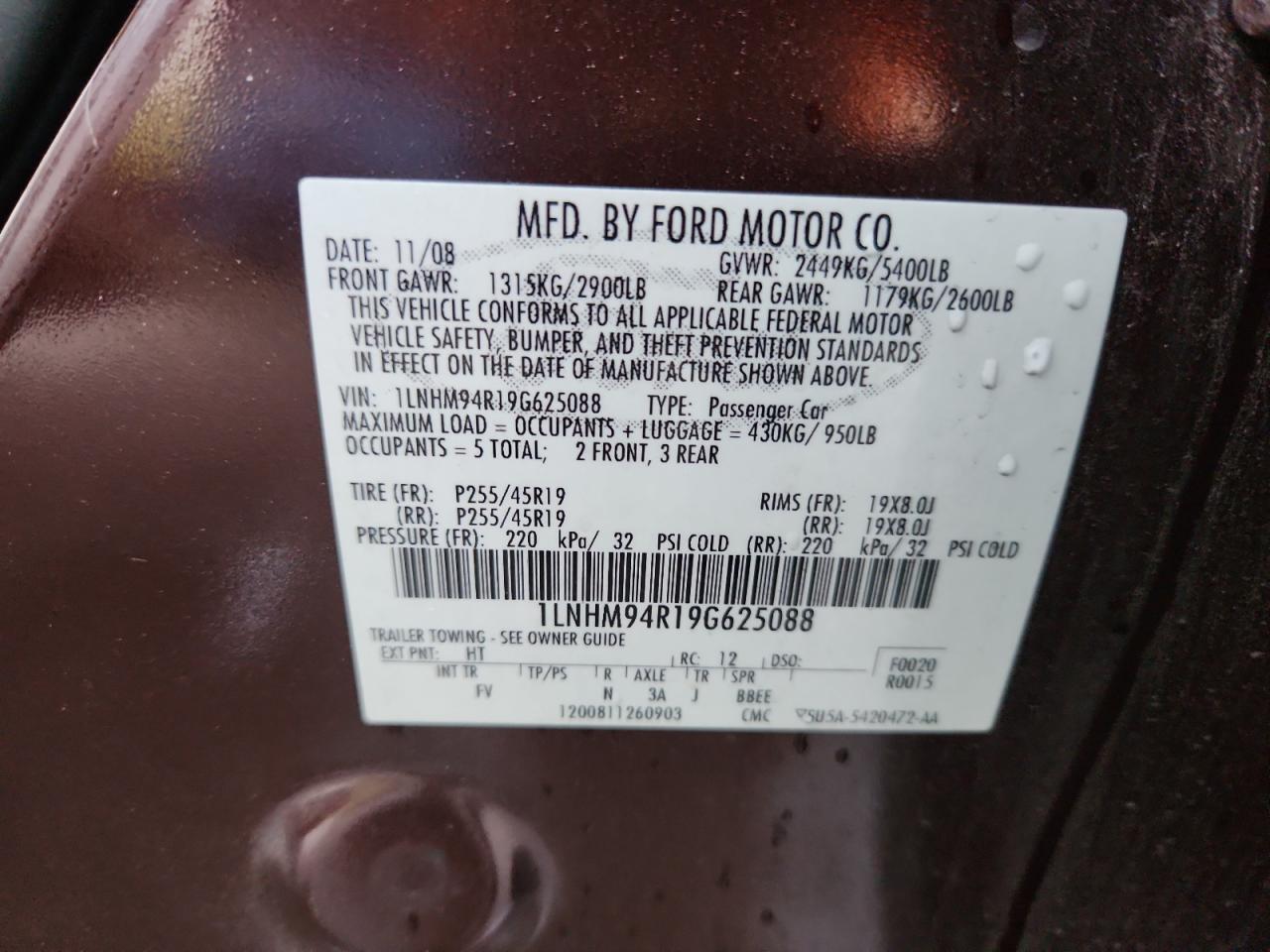 2009 LINCOLN MKS