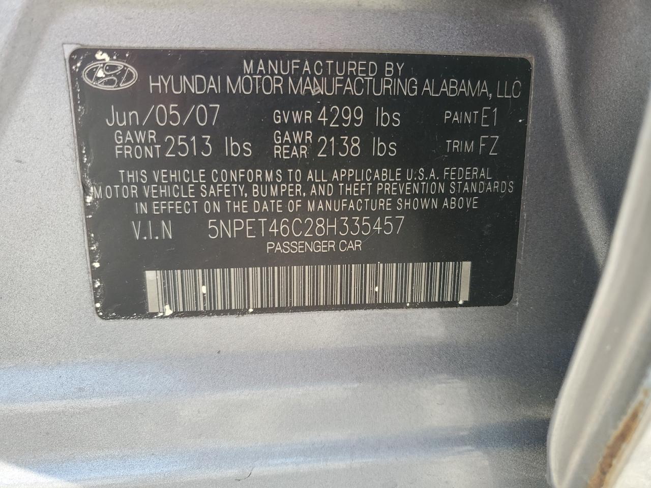 2008 HYUNDAI SONATA