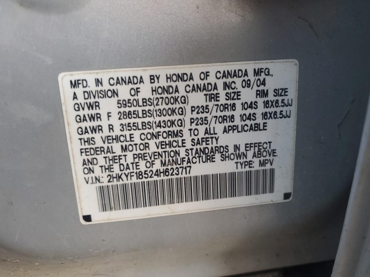 2004 HONDA PILOT