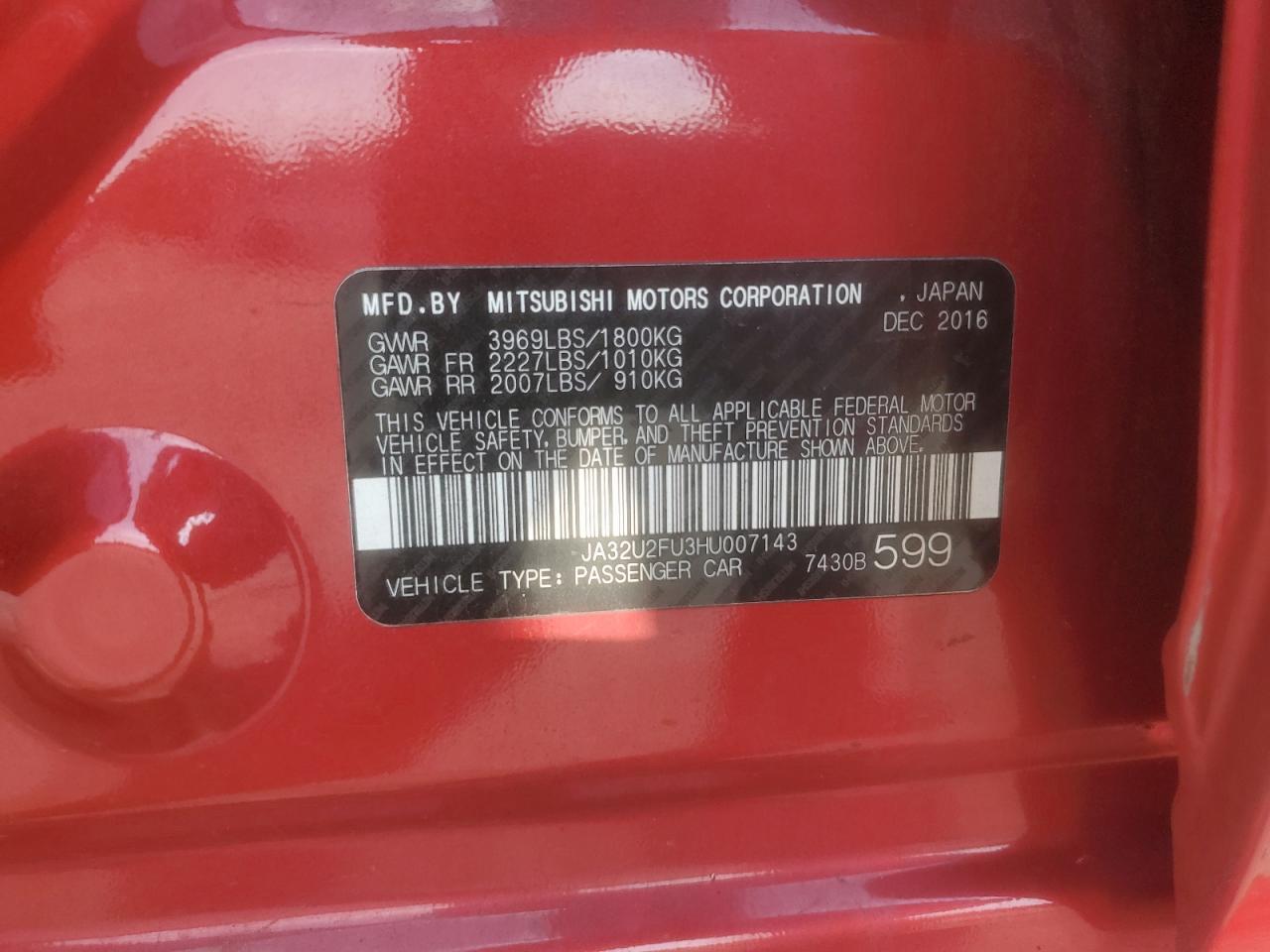 2017 MITSUBISHI LANCER