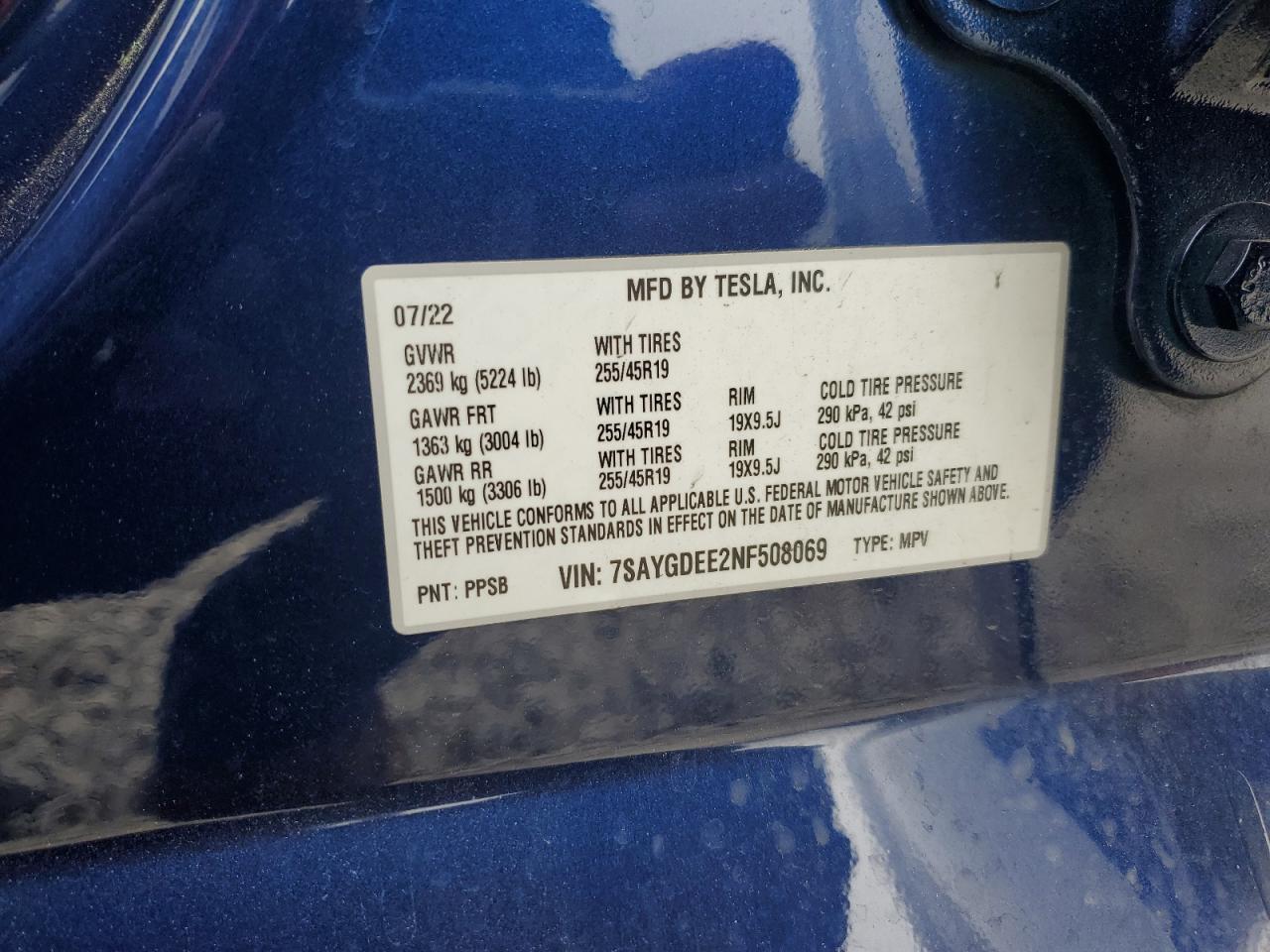 2022 TESLA MODEL Y