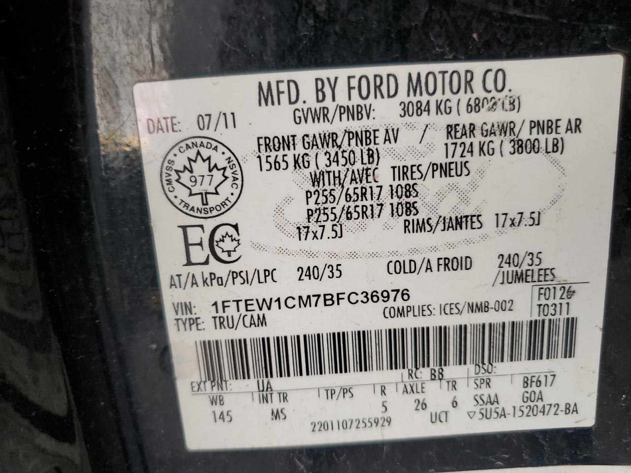 2011 FORD F-150