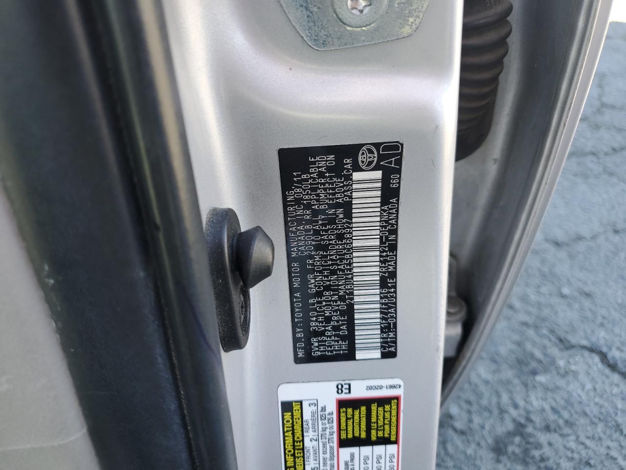 2011 TOYOTA COROLLA