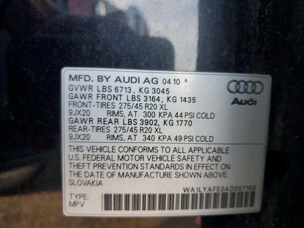 2010 AUDI Q7