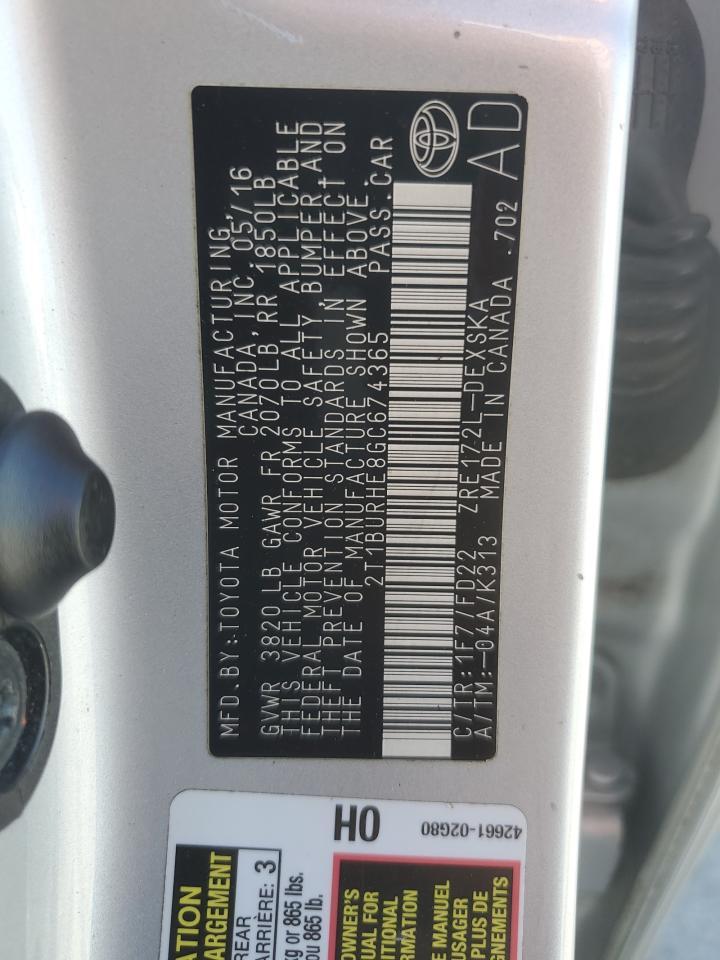 2016 TOYOTA COROLLA