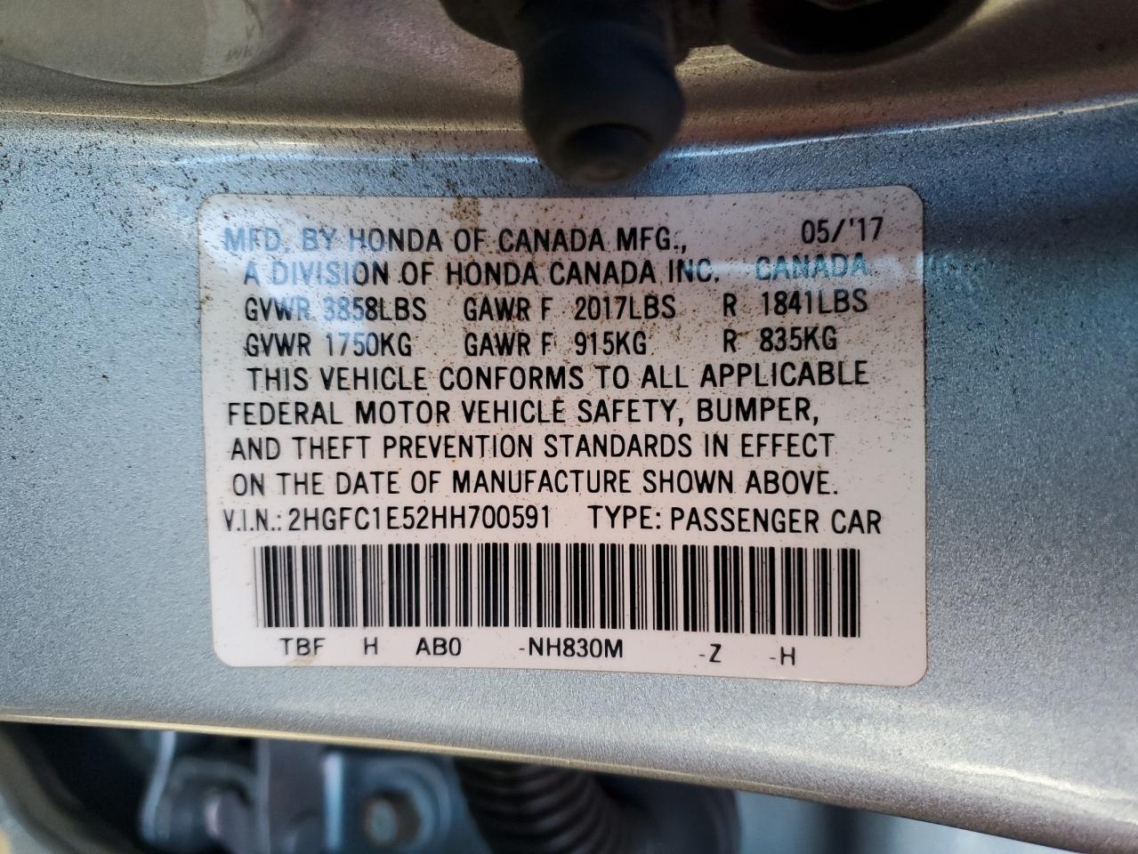 2017 HONDA CIVIC
