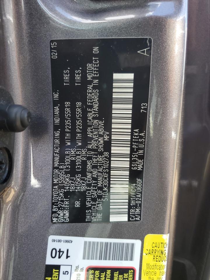 2015 TOYOTA SIENNA