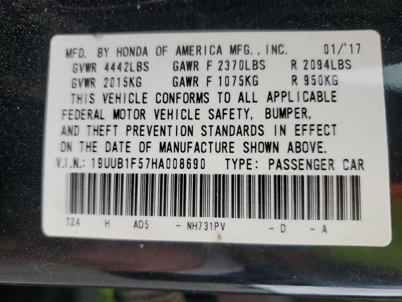 2017 ACURA TLX