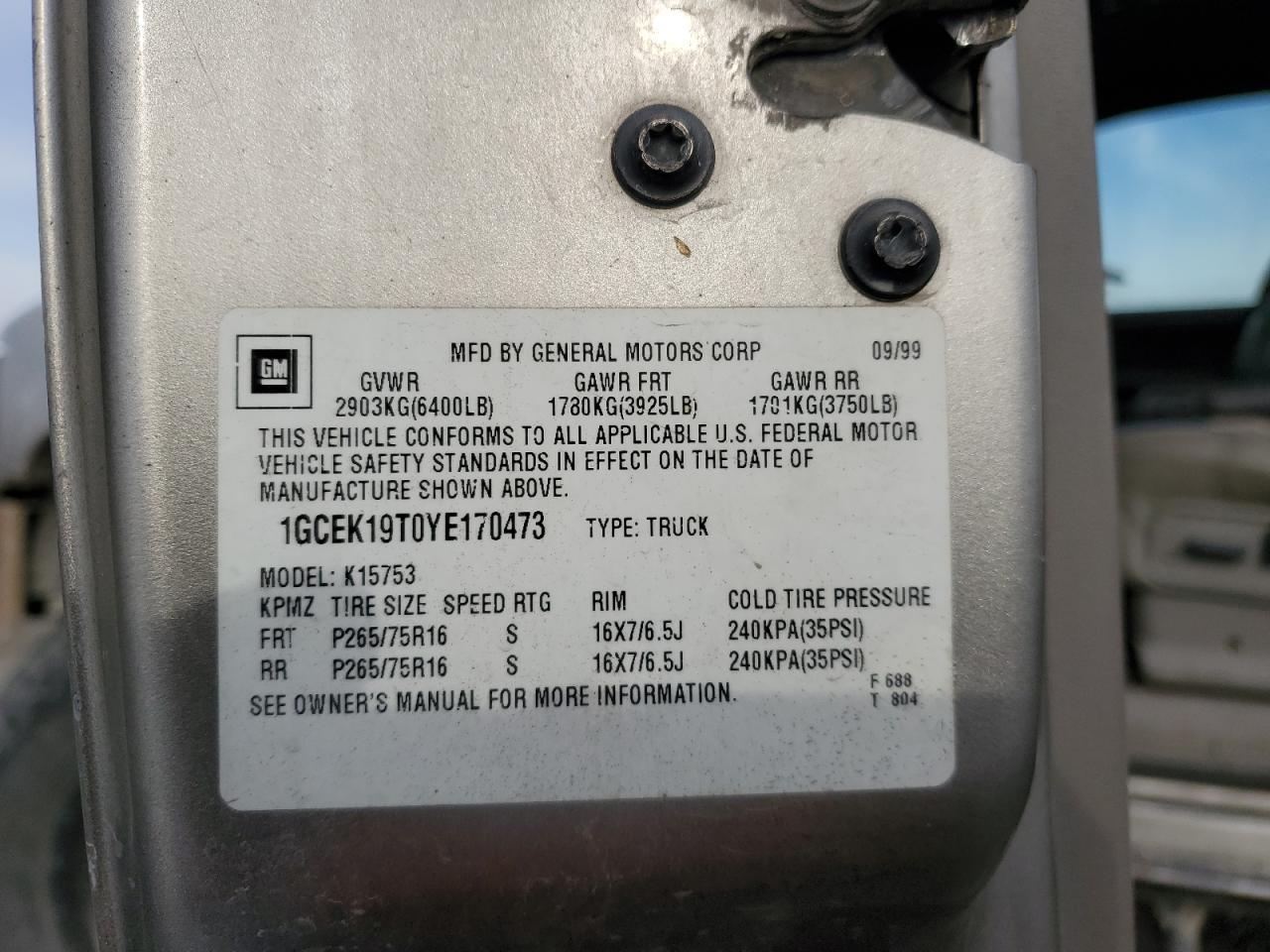 2000 CHEVROLET Silverado