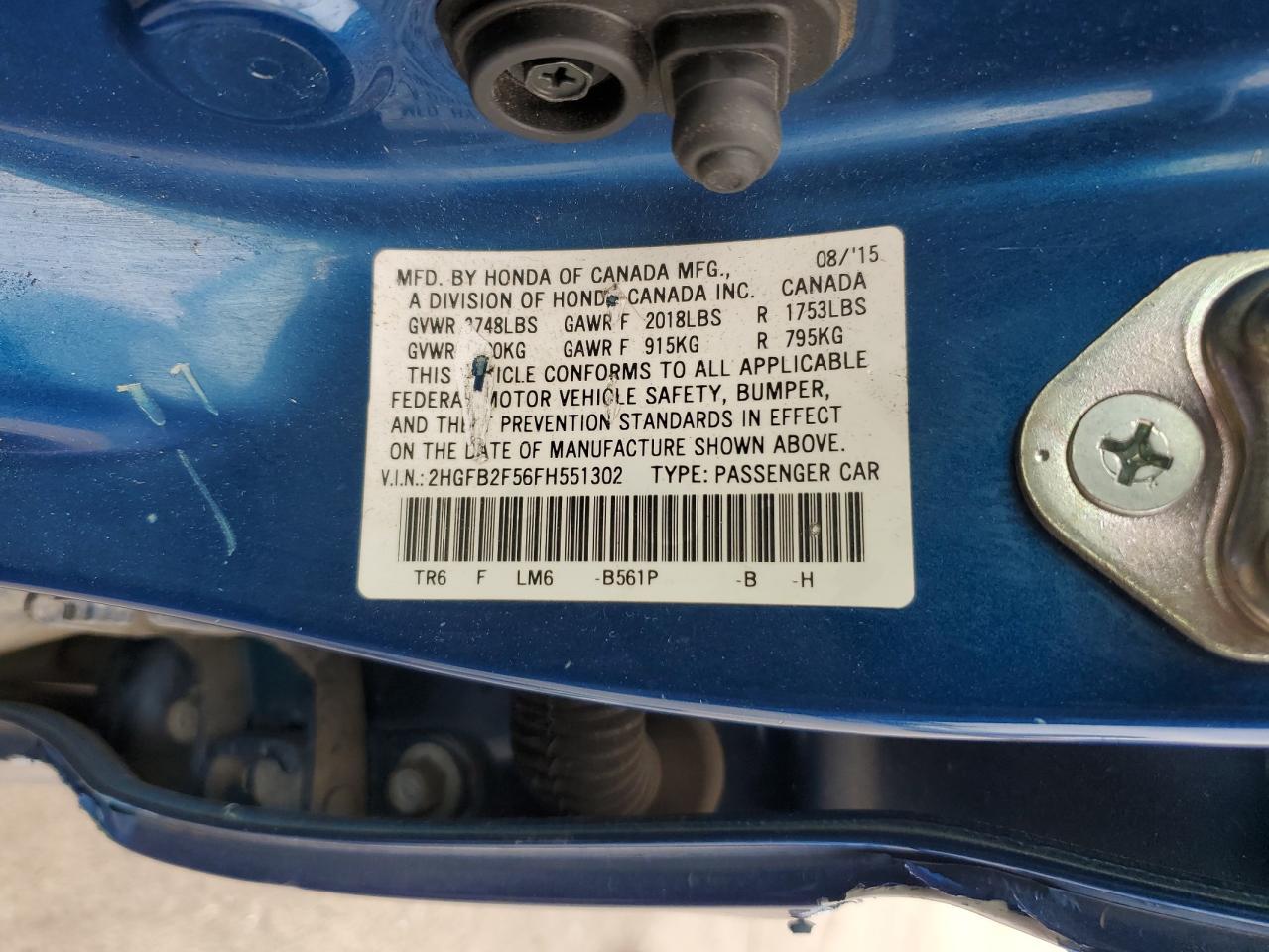 2015 HONDA CIVIC
