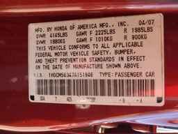 2007 HONDA ACCORD