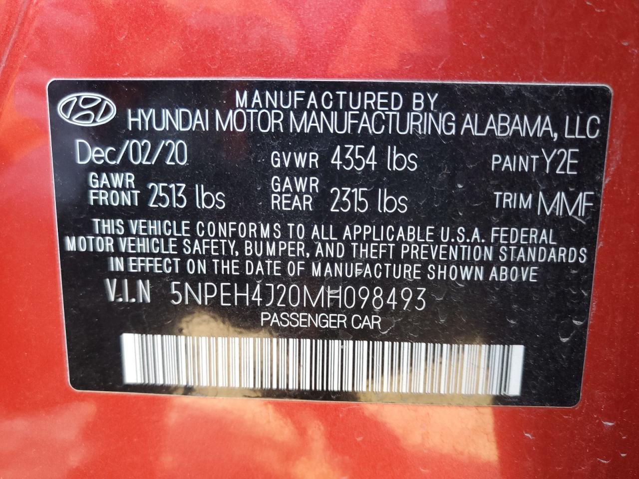 2021 HYUNDAI SONATA