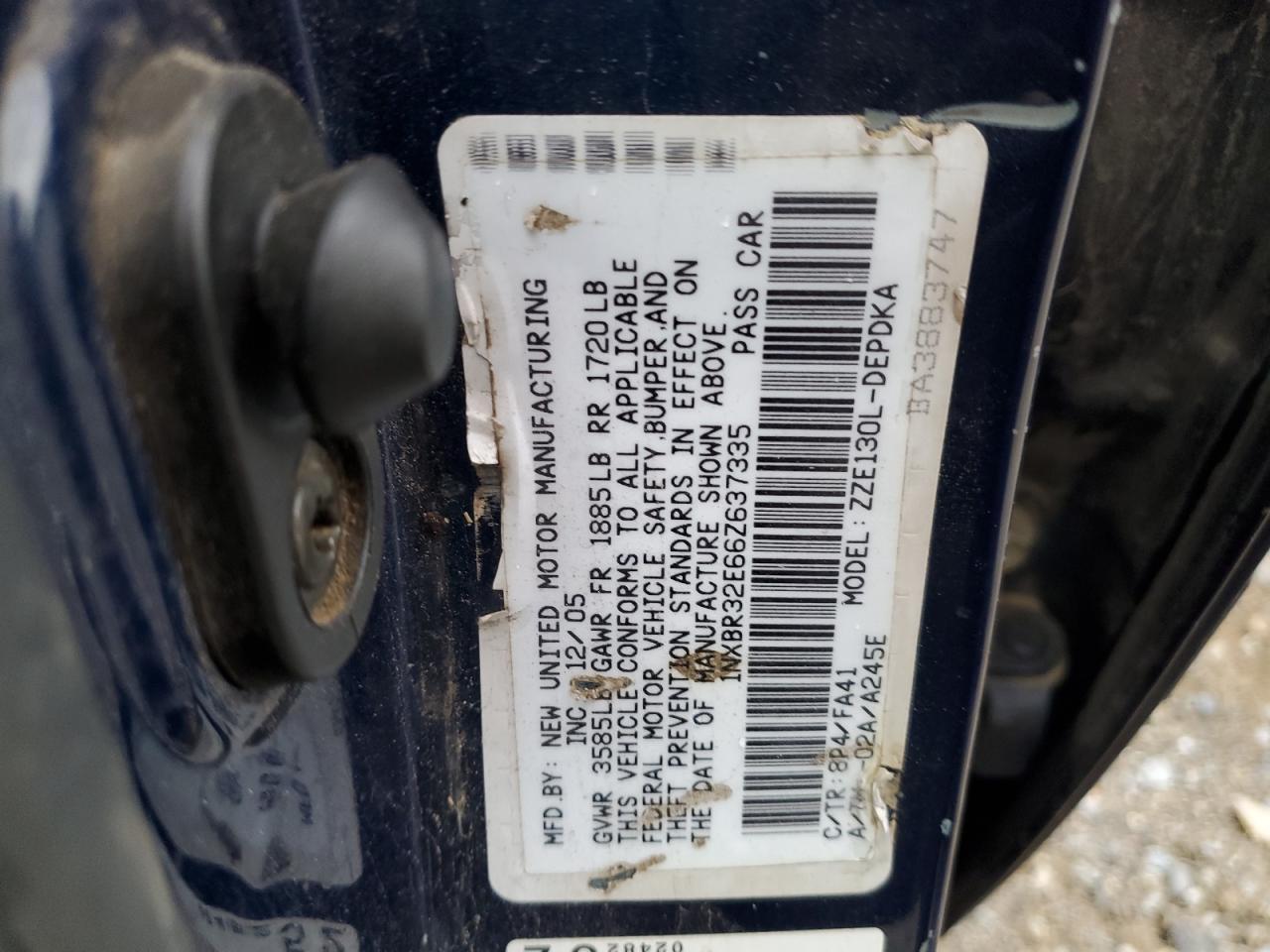 2006 TOYOTA COROLLA