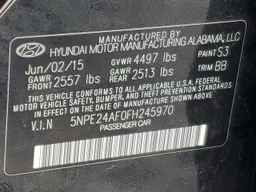 2015 HYUNDAI SONATA