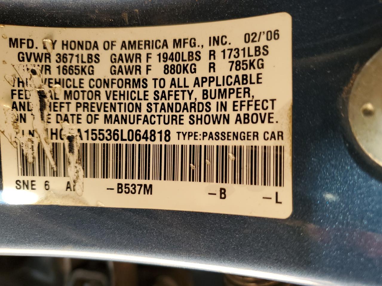 2006 HONDA CIVIC