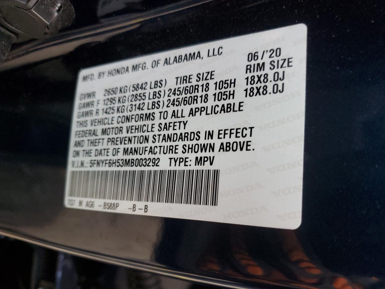 2021 HONDA PILOT