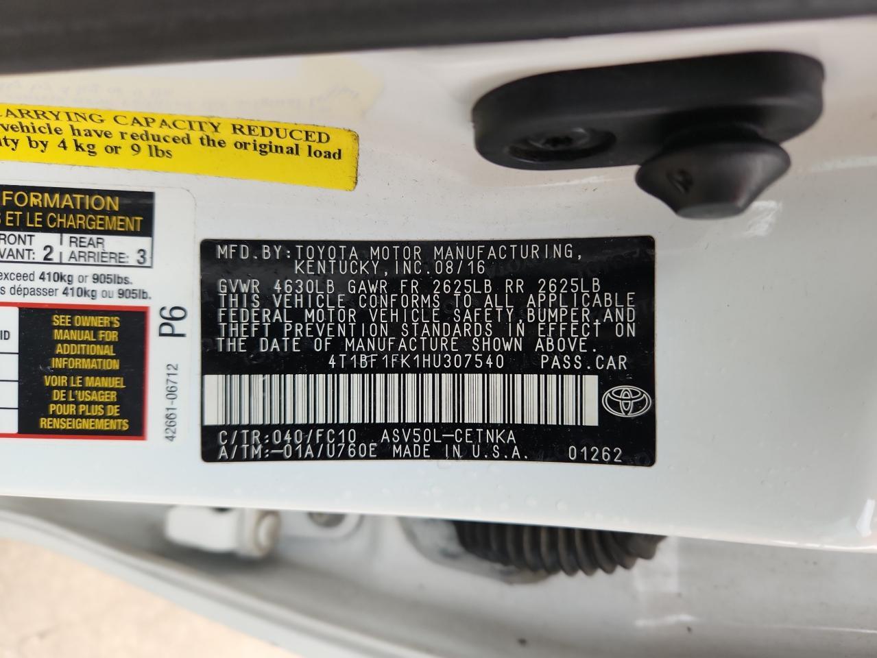 2017 TOYOTA CAMRY