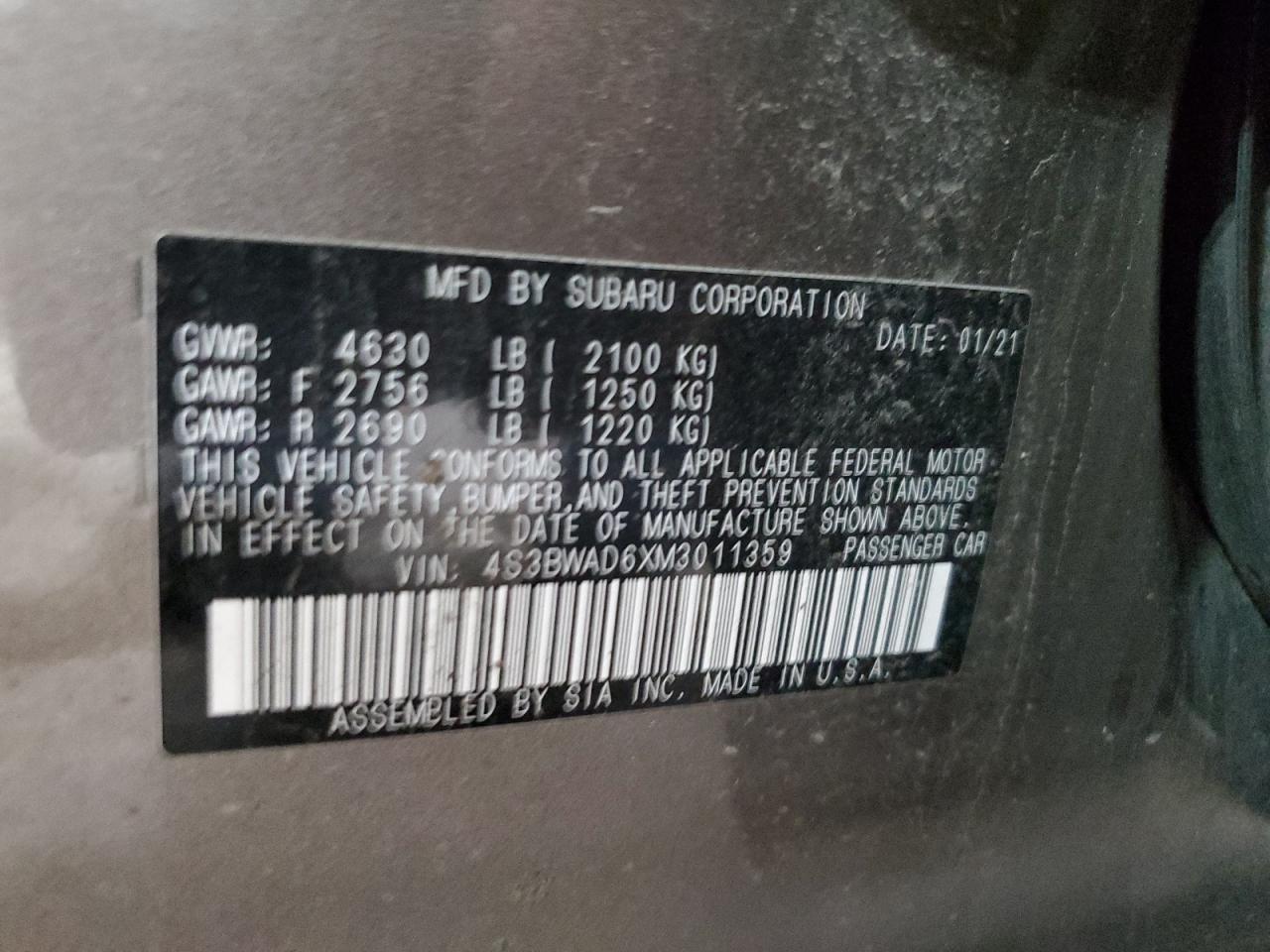 2021 SUBARU Legacy