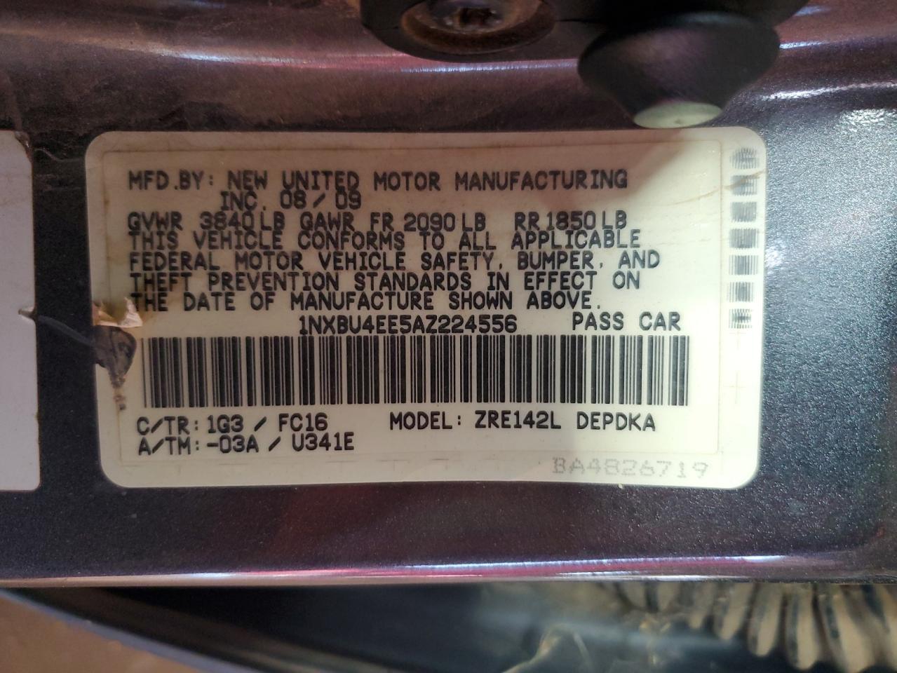 2010 TOYOTA COROLLA