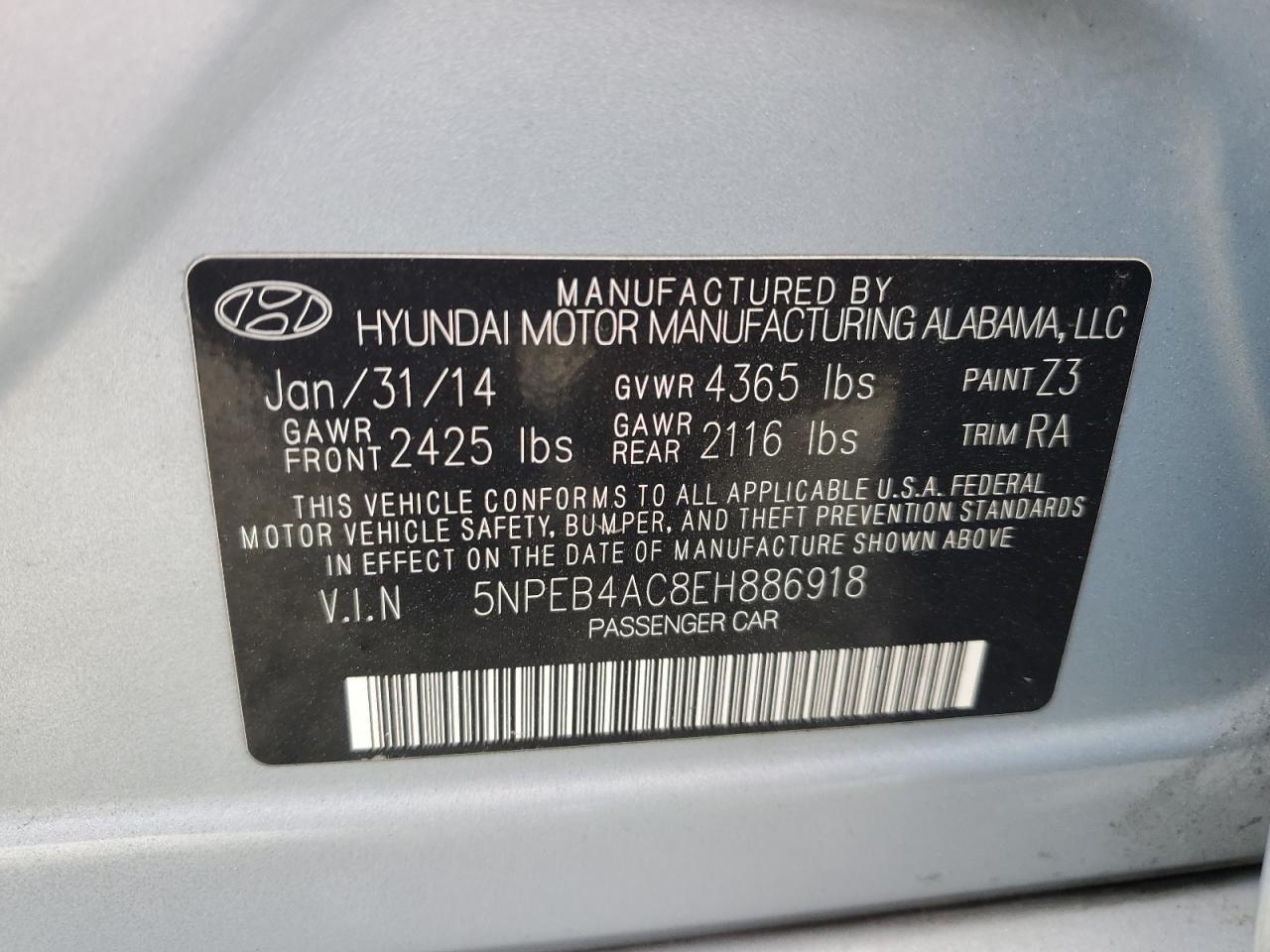 2014 HYUNDAI SONATA