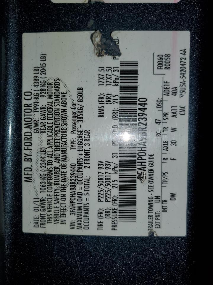 2011 FORD FUSION