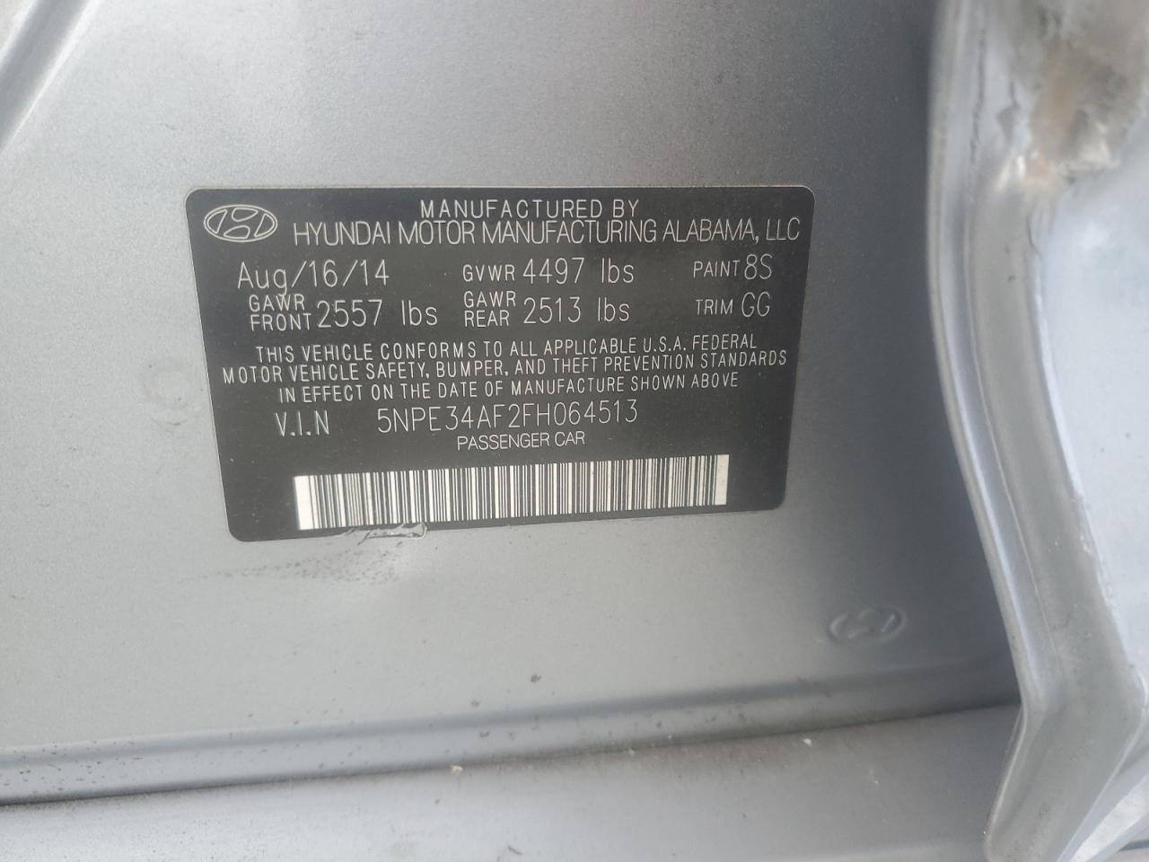 2015 HYUNDAI SONATA