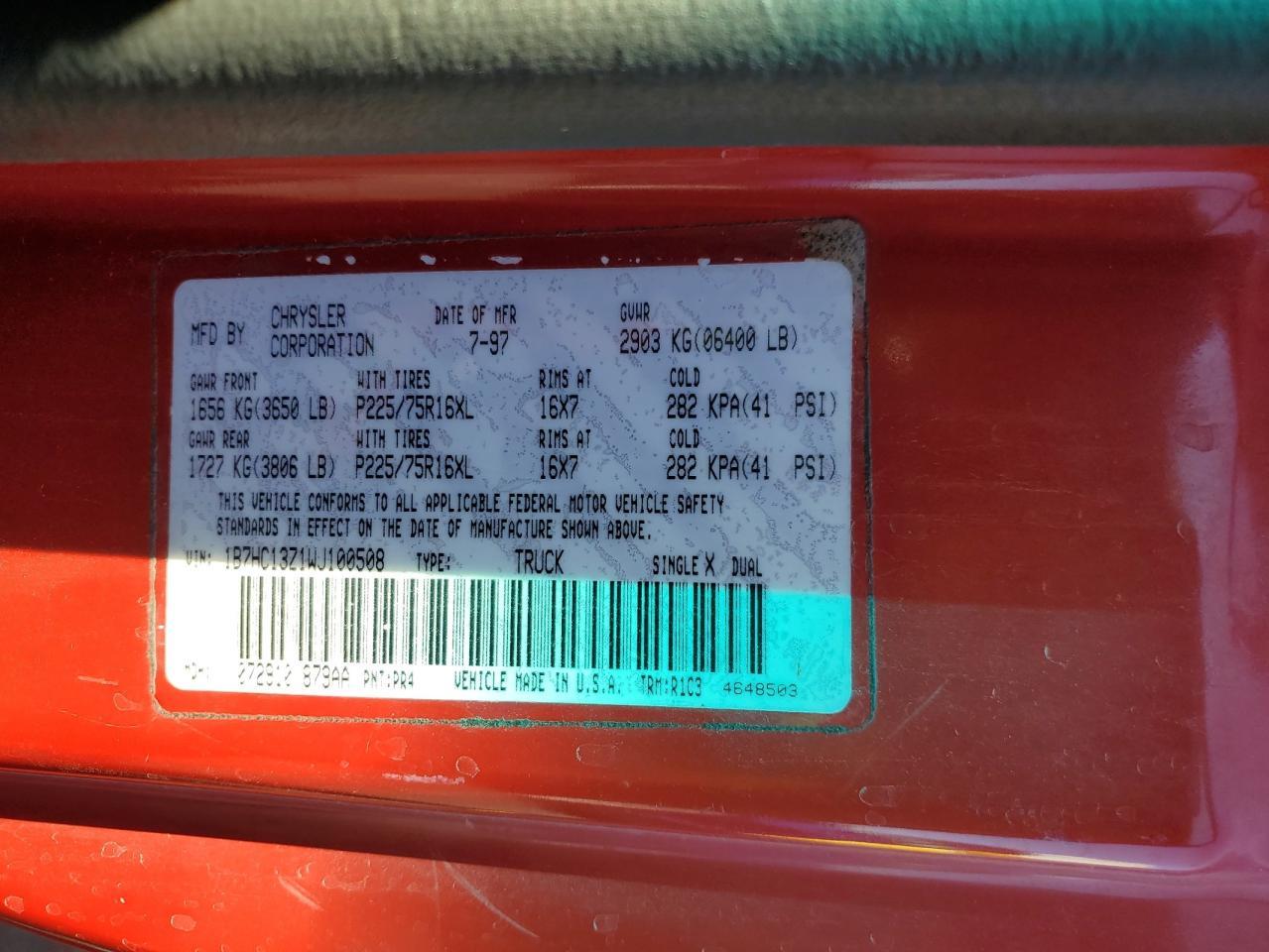 1998 DODGE RAM 1500