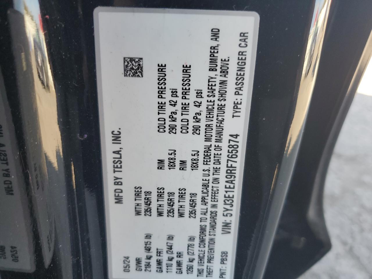 2024 TESLA MODEL 3