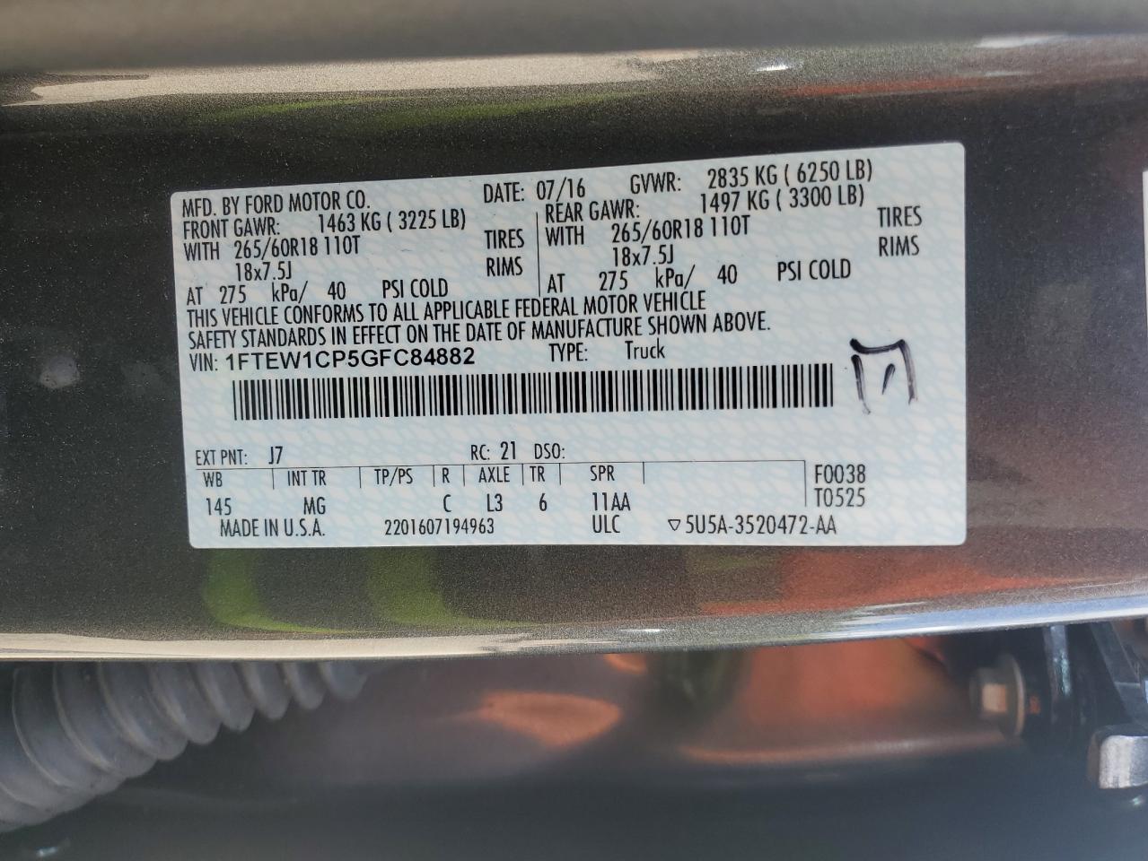 2016 FORD F-150