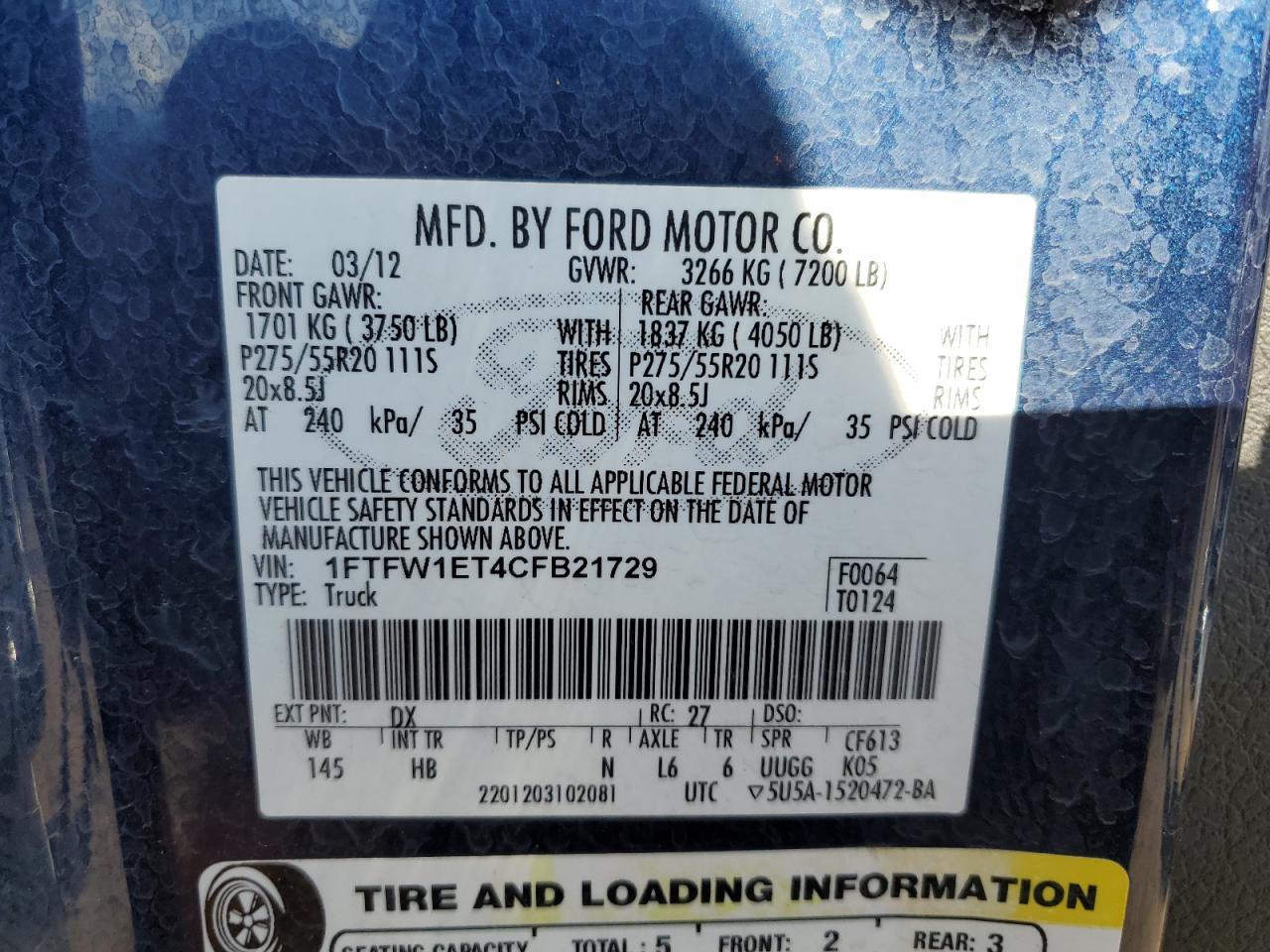 2012 FORD F-150
