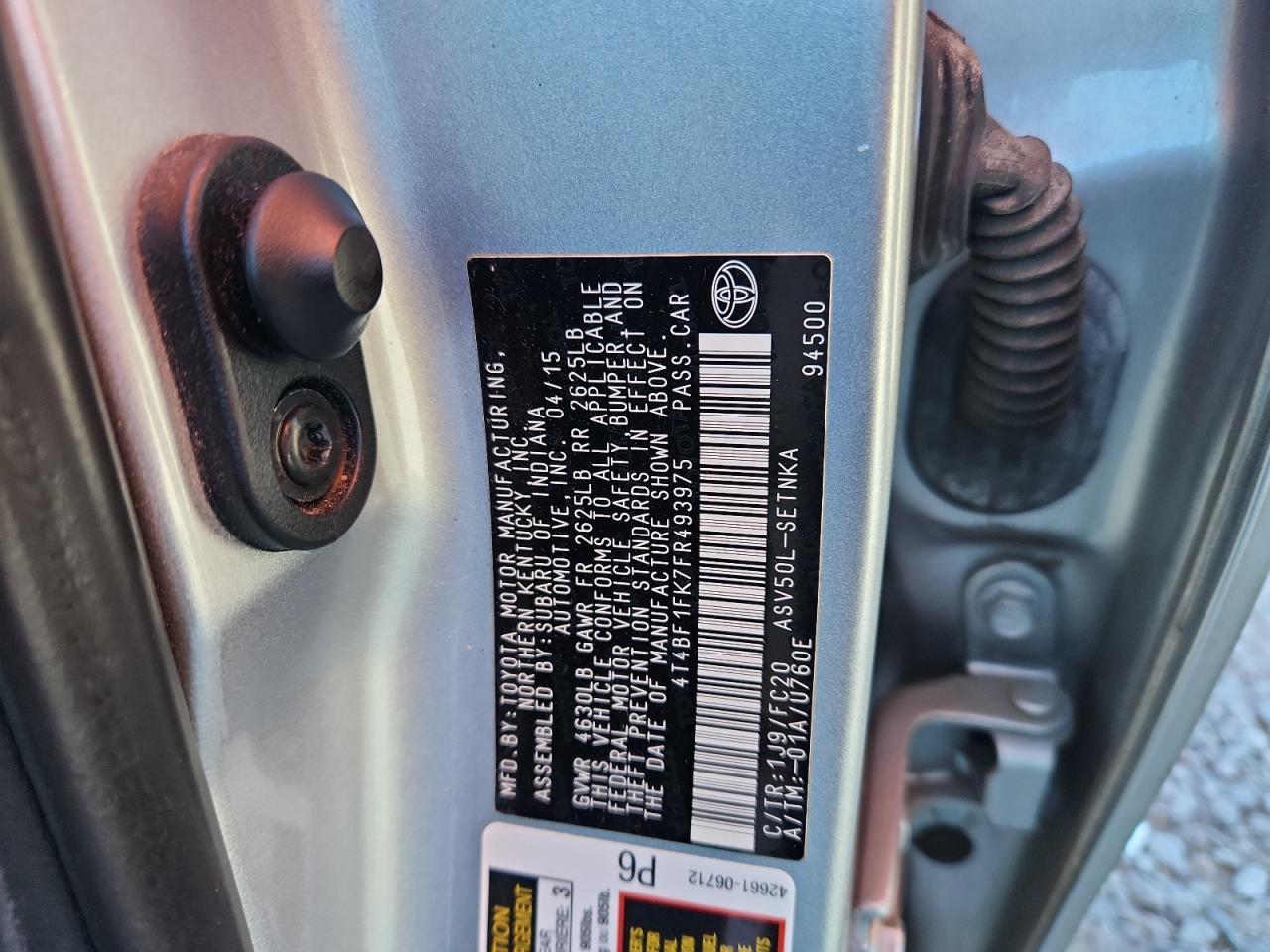 2015 TOYOTA CAMRY