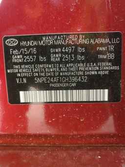 2016 HYUNDAI SONATA