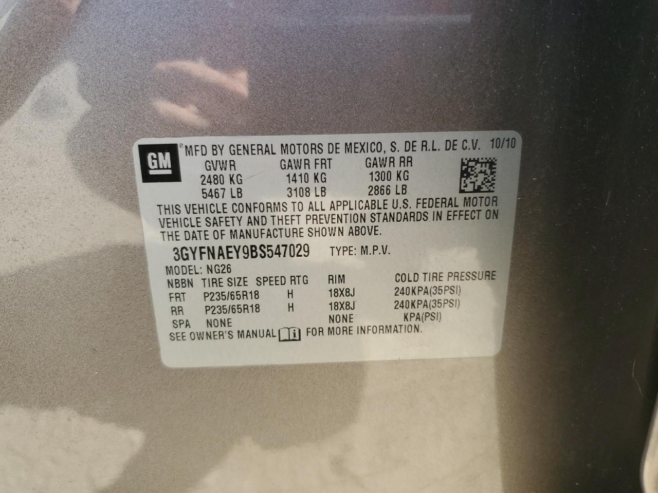 2011 CADILLAC SRX