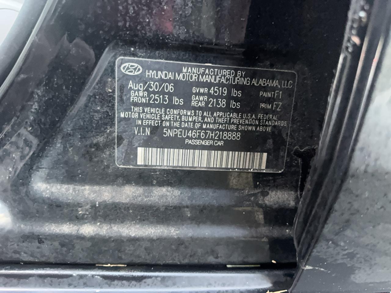 2007 HYUNDAI SONATA