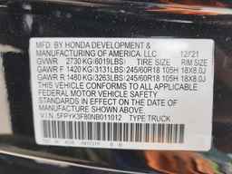 2022 HONDA Ridgeline