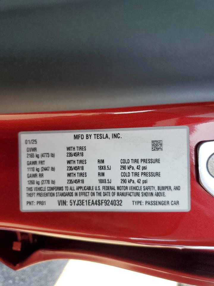 2025 TESLA MODEL 3