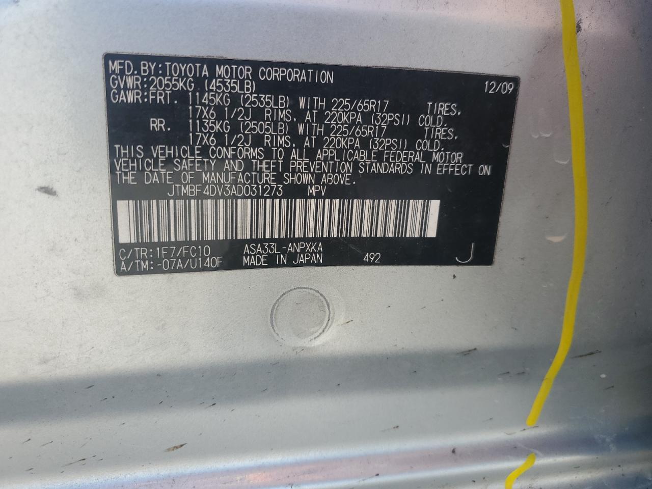 2010 TOYOTA RAV4