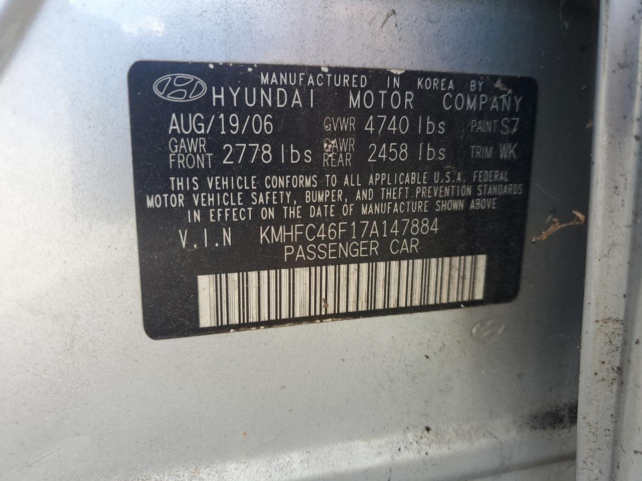 2007 HYUNDAI Azera