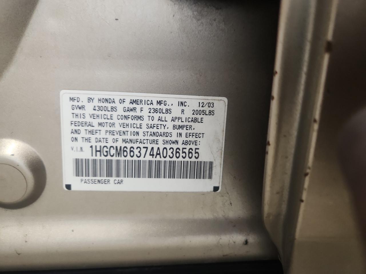 2004 HONDA ACCORD