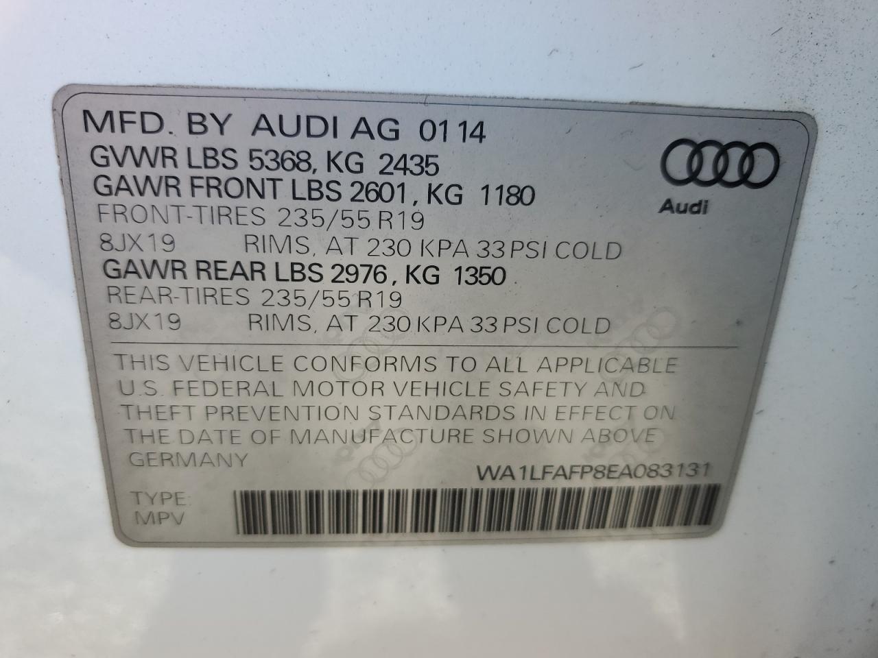 2014 AUDI Q5
