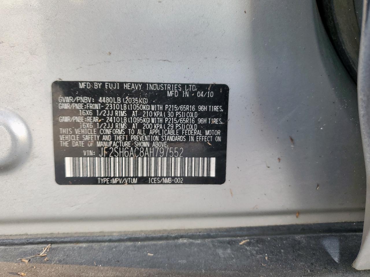 2010 SUBARU FORESTER