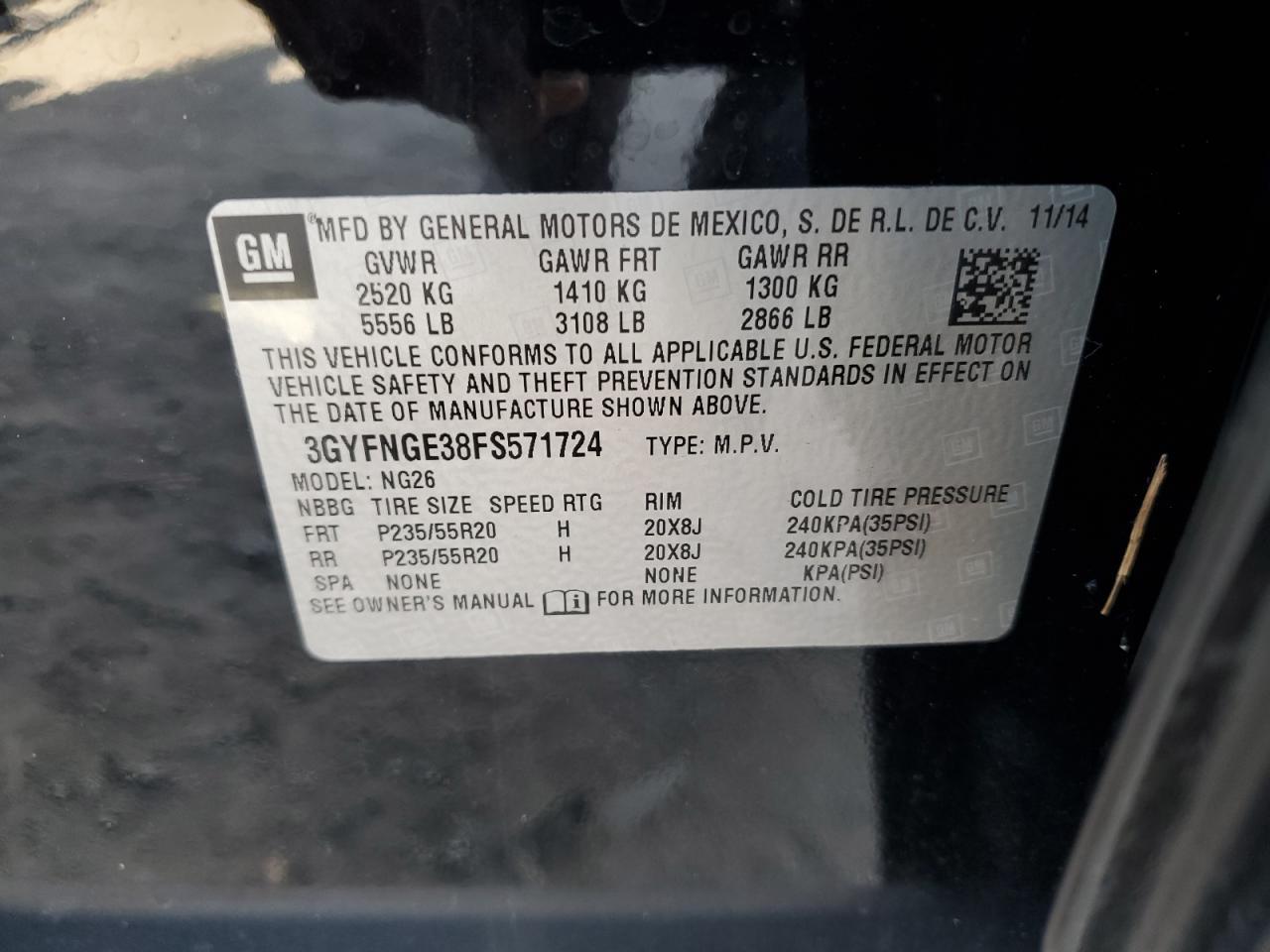 2015 CADILLAC SRX