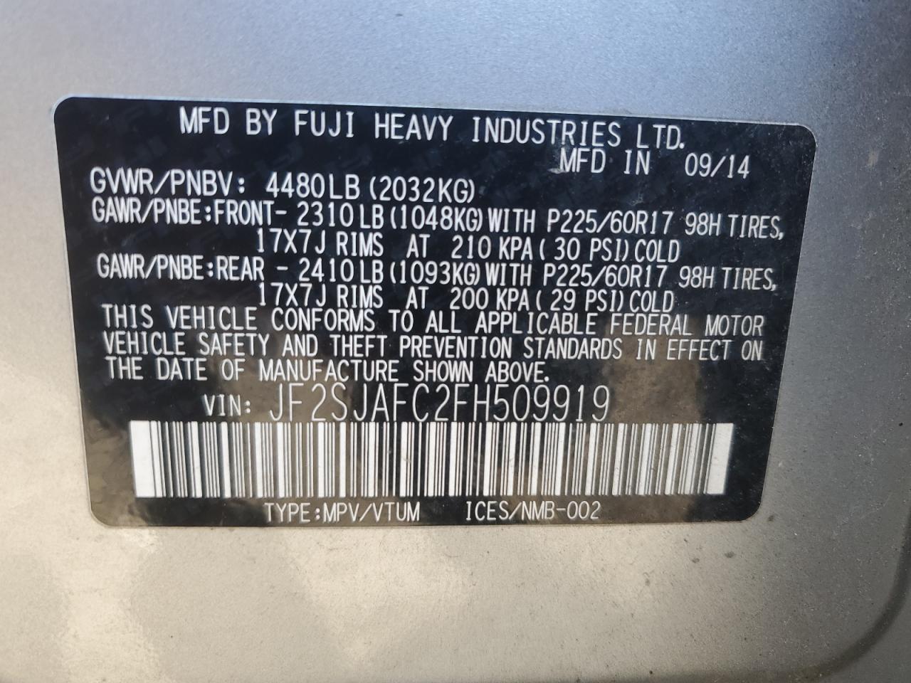 2015 SUBARU FORESTER