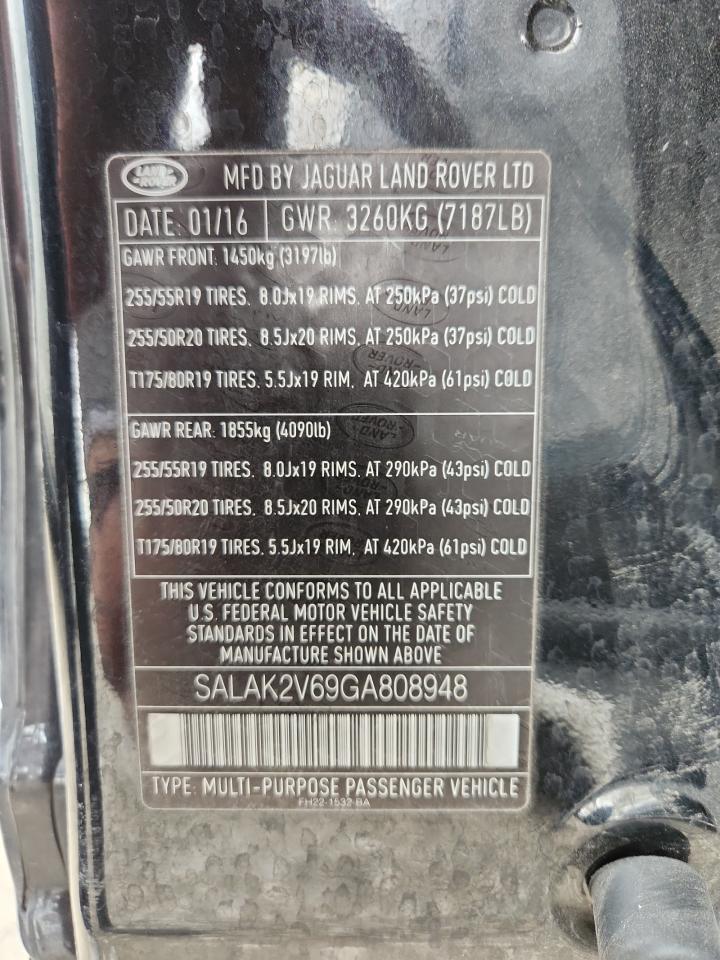 2016 LAND ROVER LR4