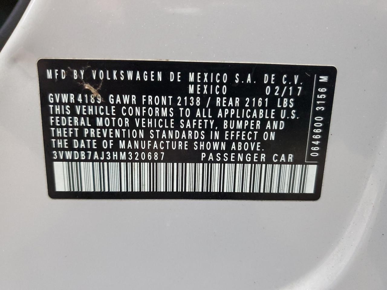 2017 VOLKSWAGEN JETTA