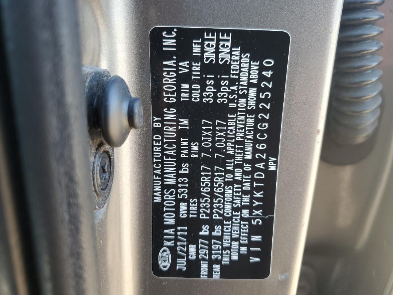 2012 KIA SORENTO
