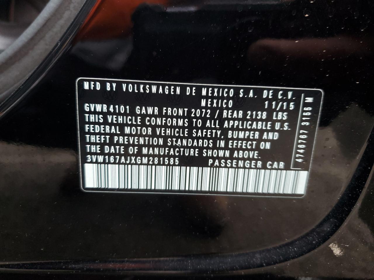 2016 VOLKSWAGEN JETTA