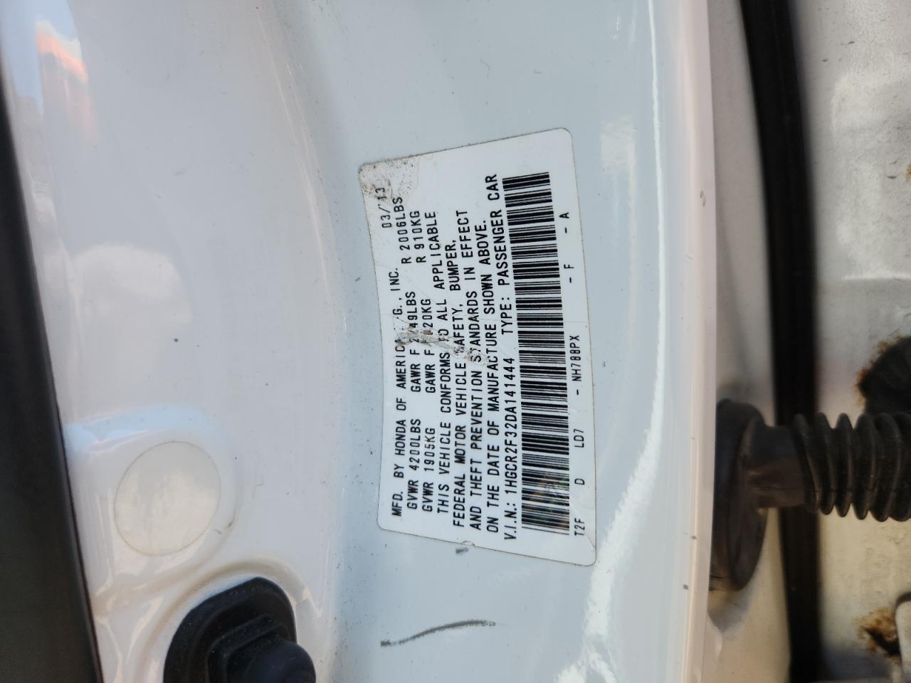 2013 HONDA ACCORD