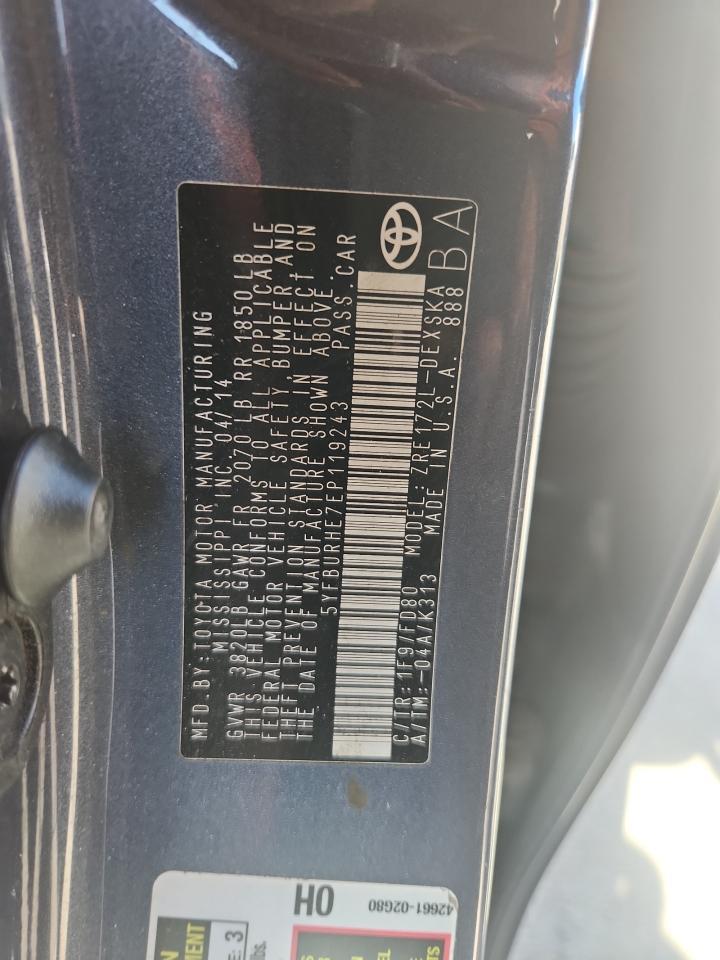2014 TOYOTA COROLLA