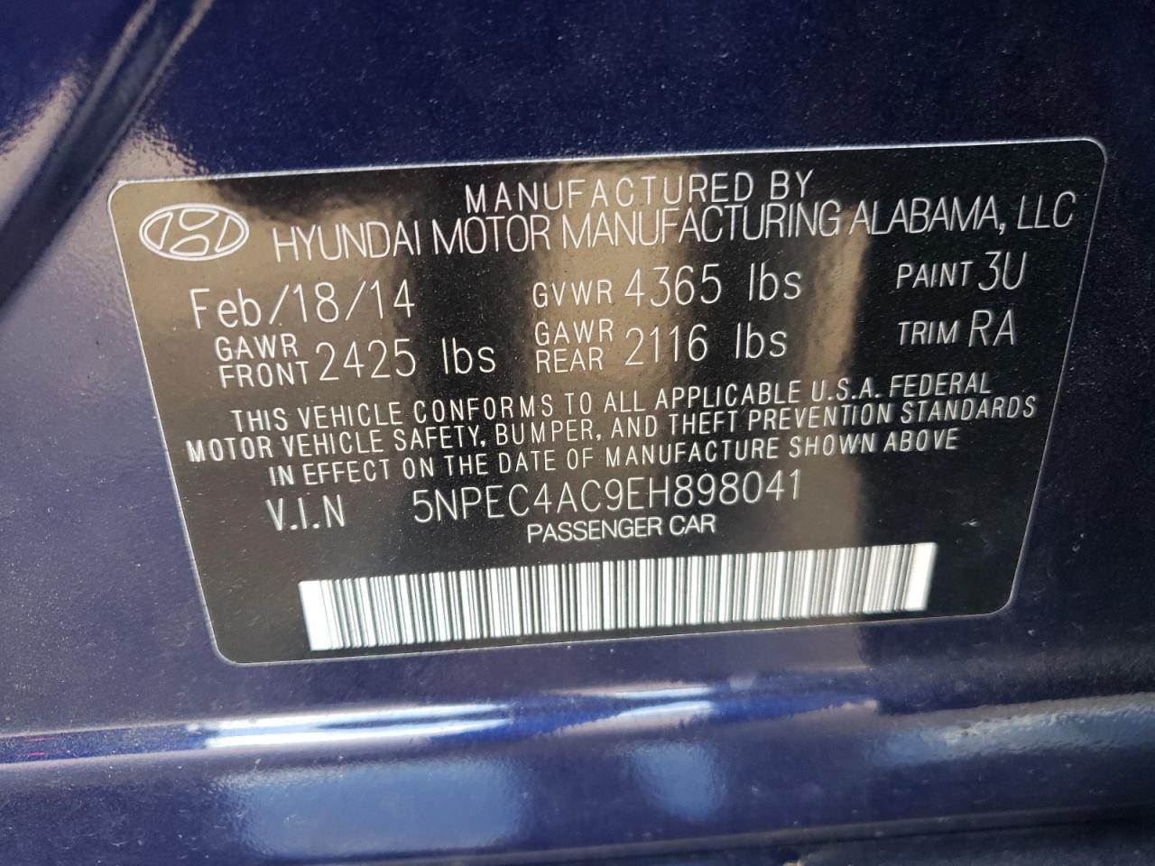 2014 HYUNDAI SONATA